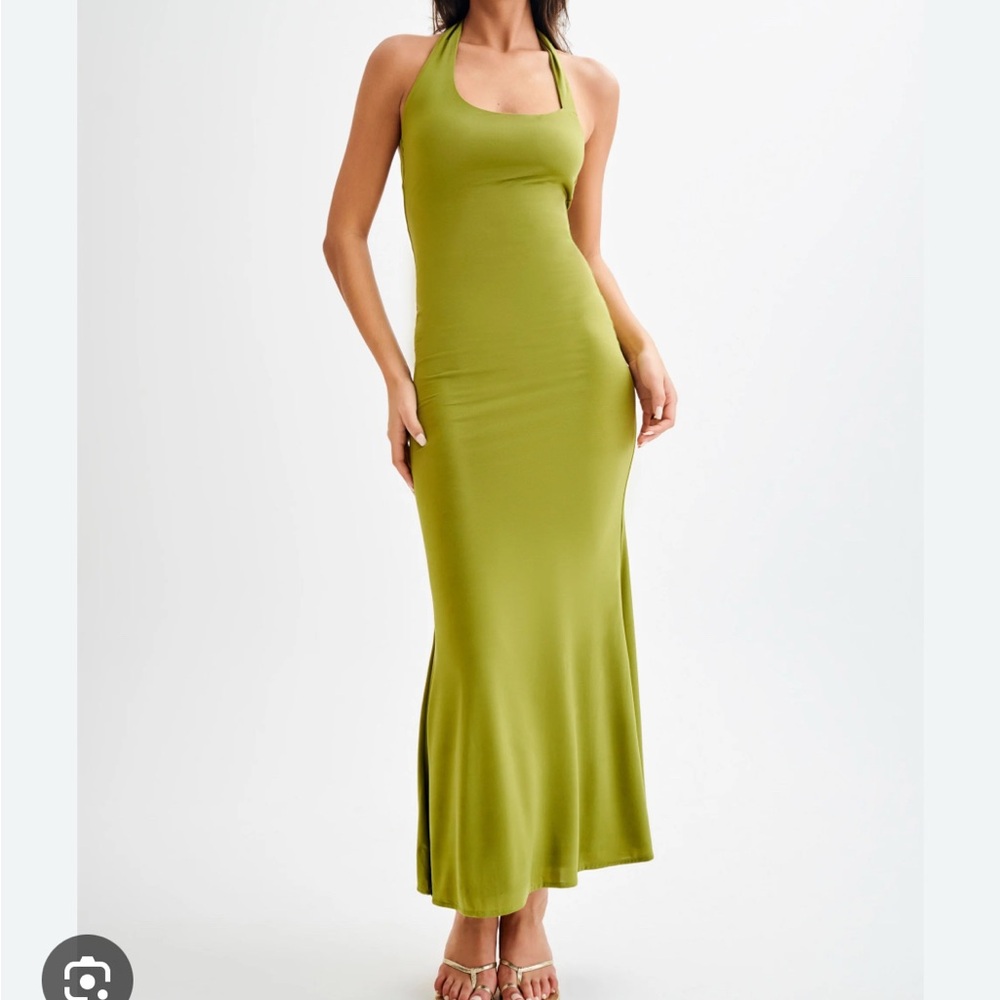 Meshki green halter dress